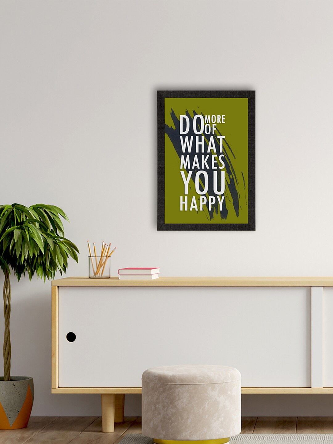 

eCraftIndia Green & White Motivational Quote UV Art Wall Painting