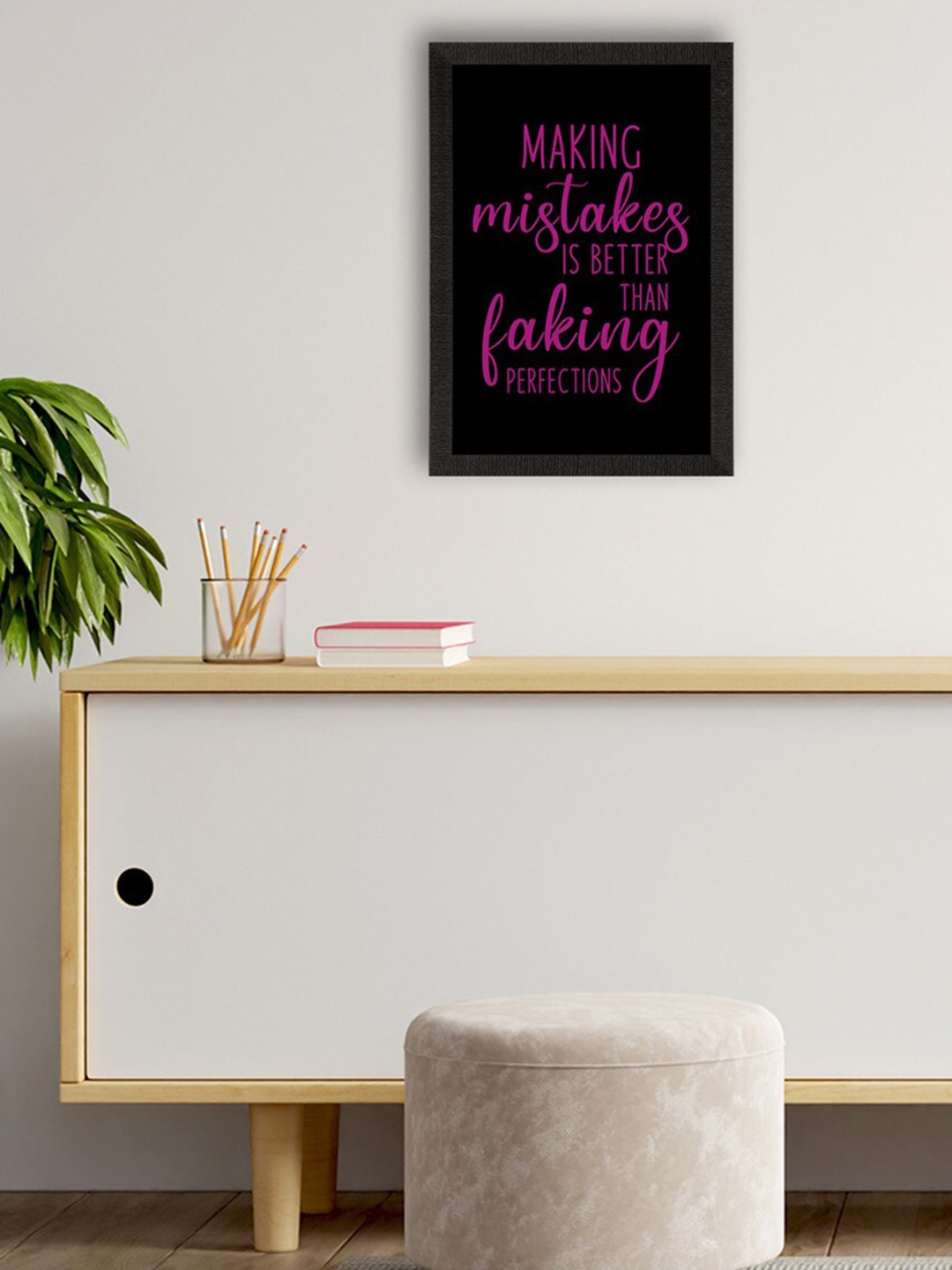 

eCraftIndia Black & Pink Motivational Quotes Printed UV Framed Wall Art