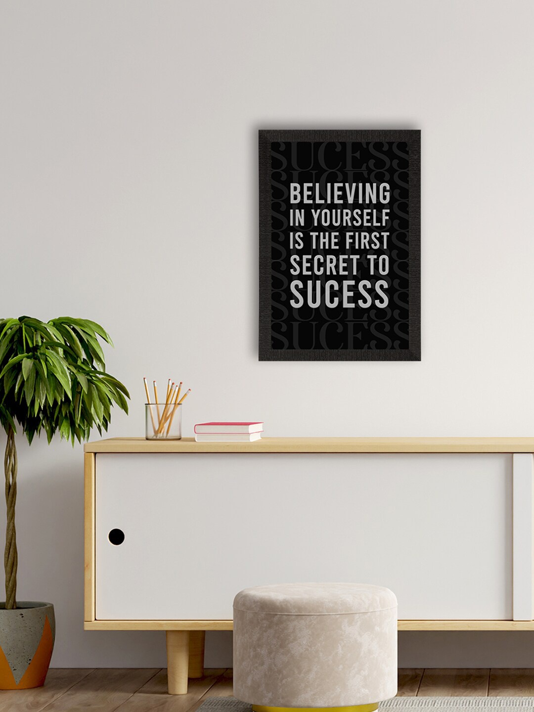 

eCraftIndia Black & White Motivational Quote Painting Wall Art