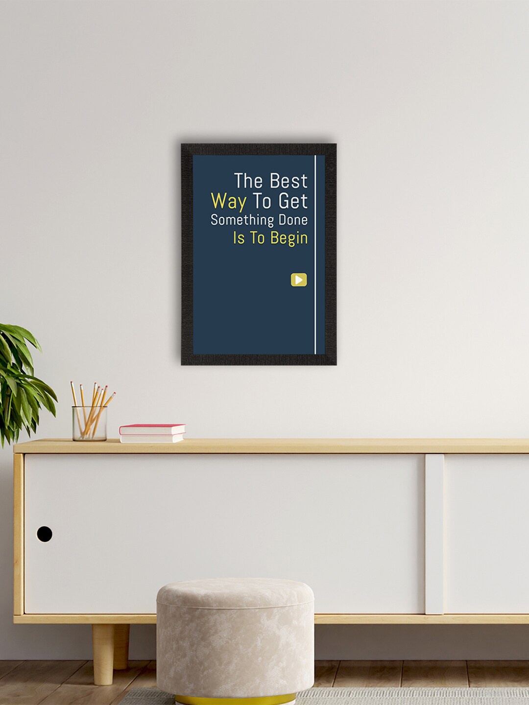 

eCraftIndia Blue & Black "The Best Way" Motivational Quote Satin Matt Texture UV Wall Art Painting