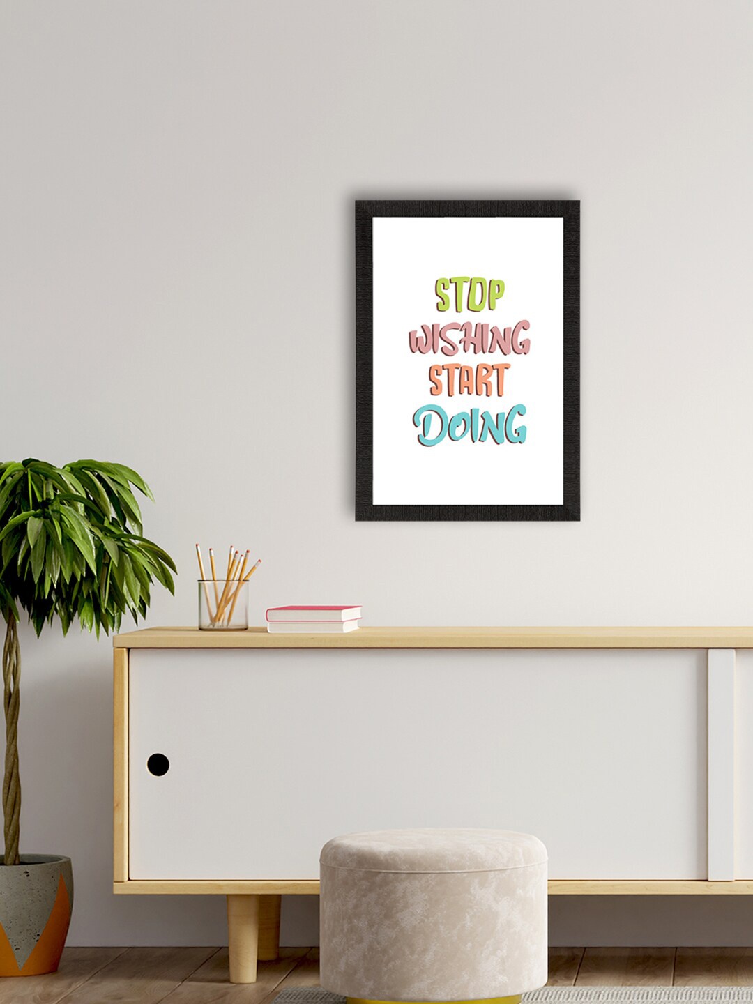 

eCraftIndia Multi Motivational Quote Satin Matt Texture UV Art Painting