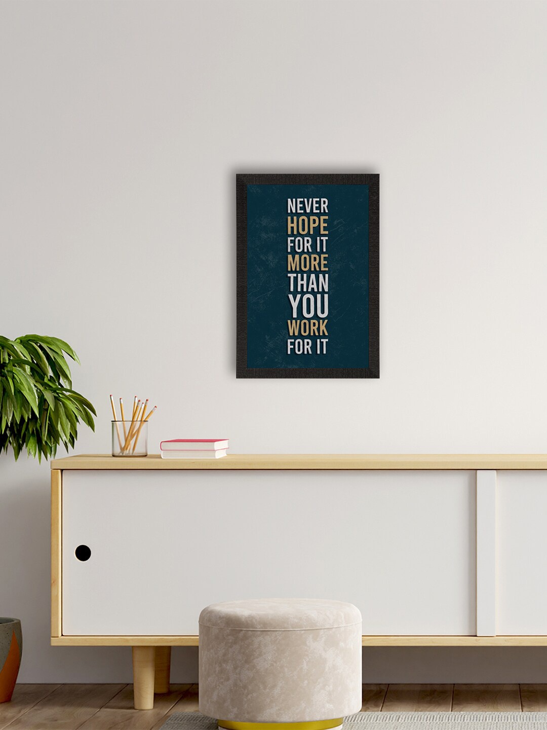 

eCraftIndia Green & White Motivational Quote Painting Wall Art