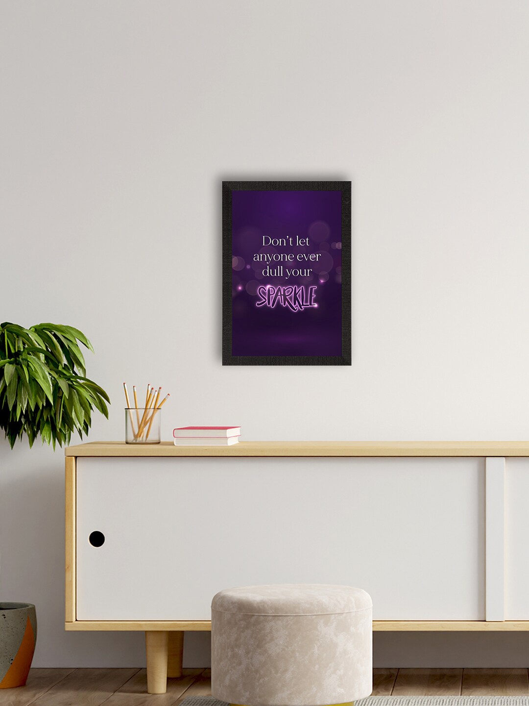 

eCraftIndia Blue & Purple Motivational Quote Satin Matt Texture UV Wall Art Painting