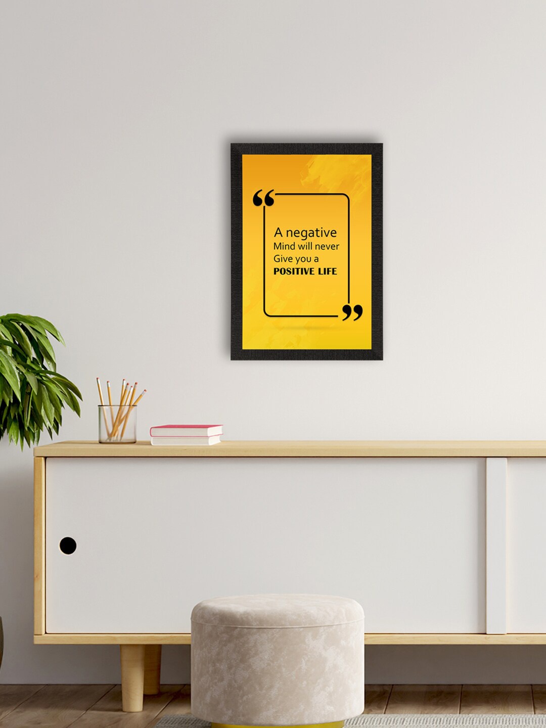 

eCraftIndia Yellow Motivational Quote Wall Art