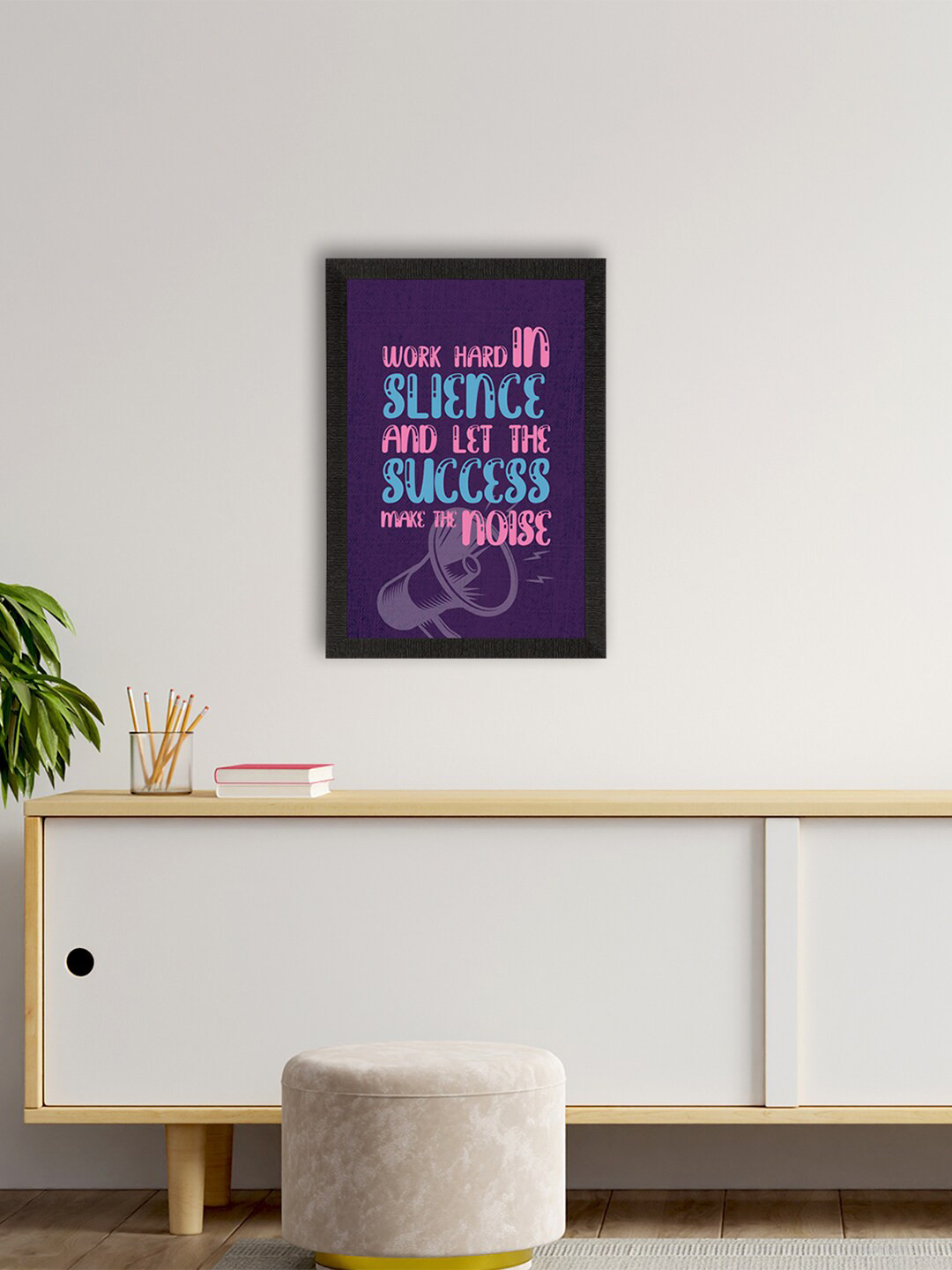 

eCraftIndia Violet Motivational Quote Wall Painting, Multi