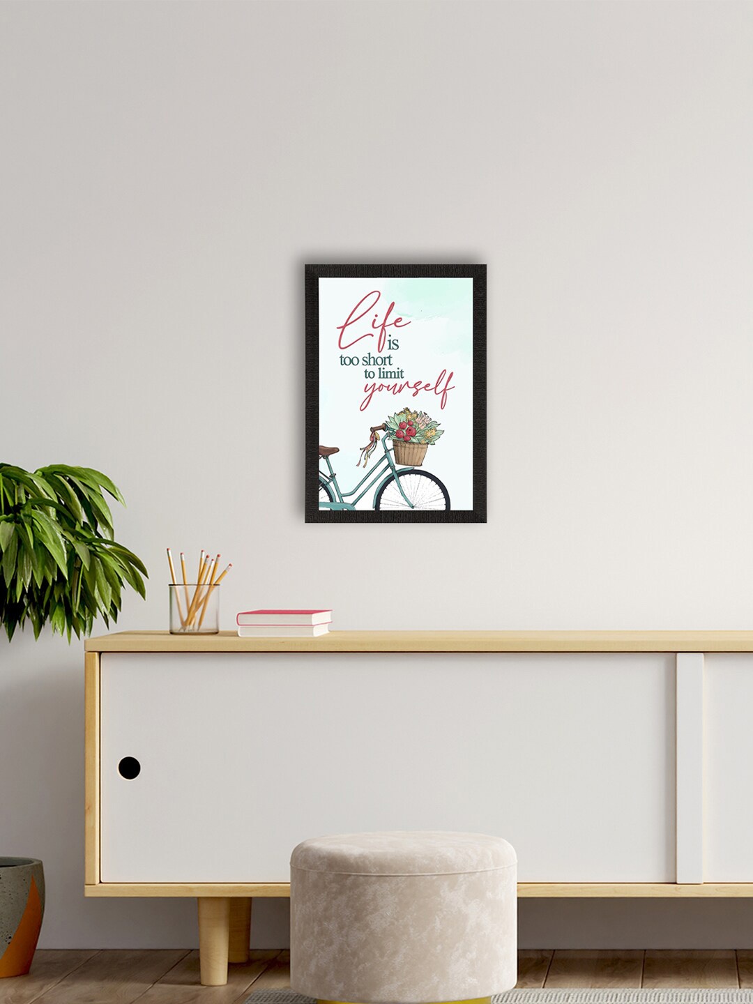 

eCraftIndia Green & Red Motivational Quote Printed Framed UV Art Painting