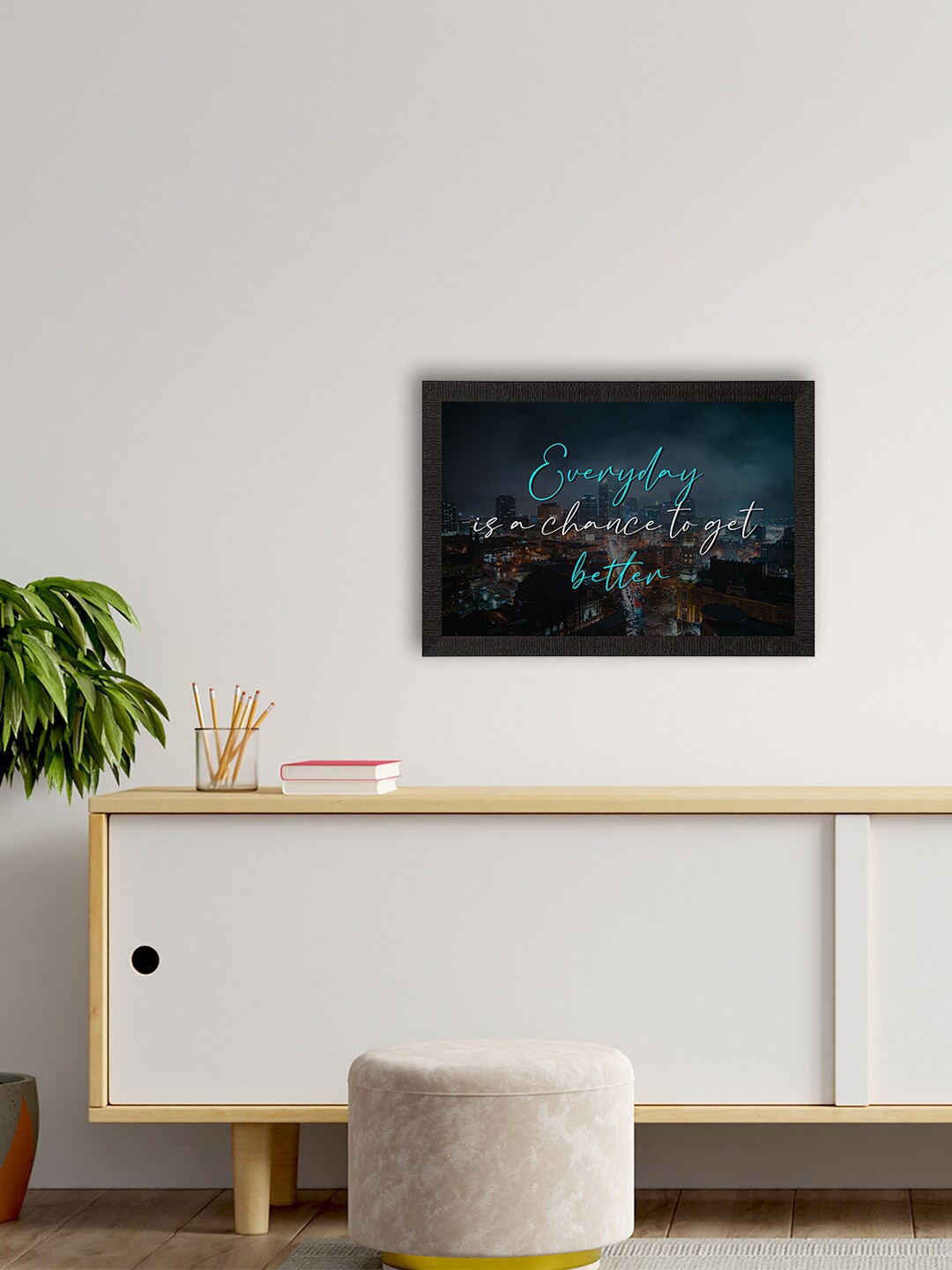 

eCraftIndia Black & Blue Motivational Quote Painting Wall Art