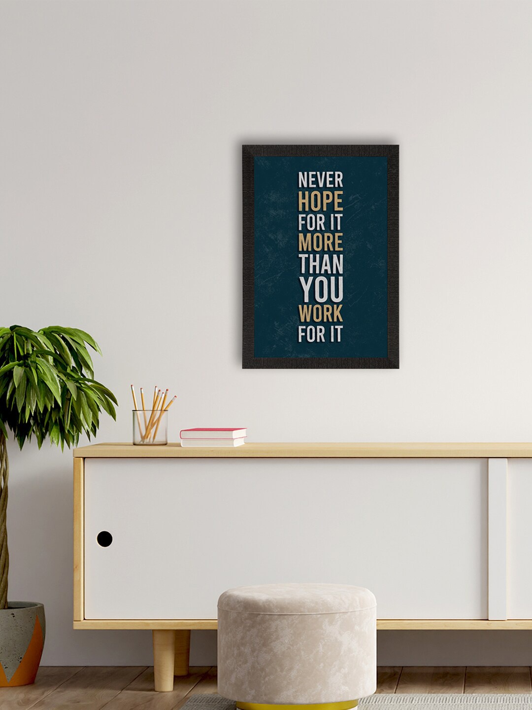 

eCraftIndia Teal & White Motivational Quote Painting Wall Art