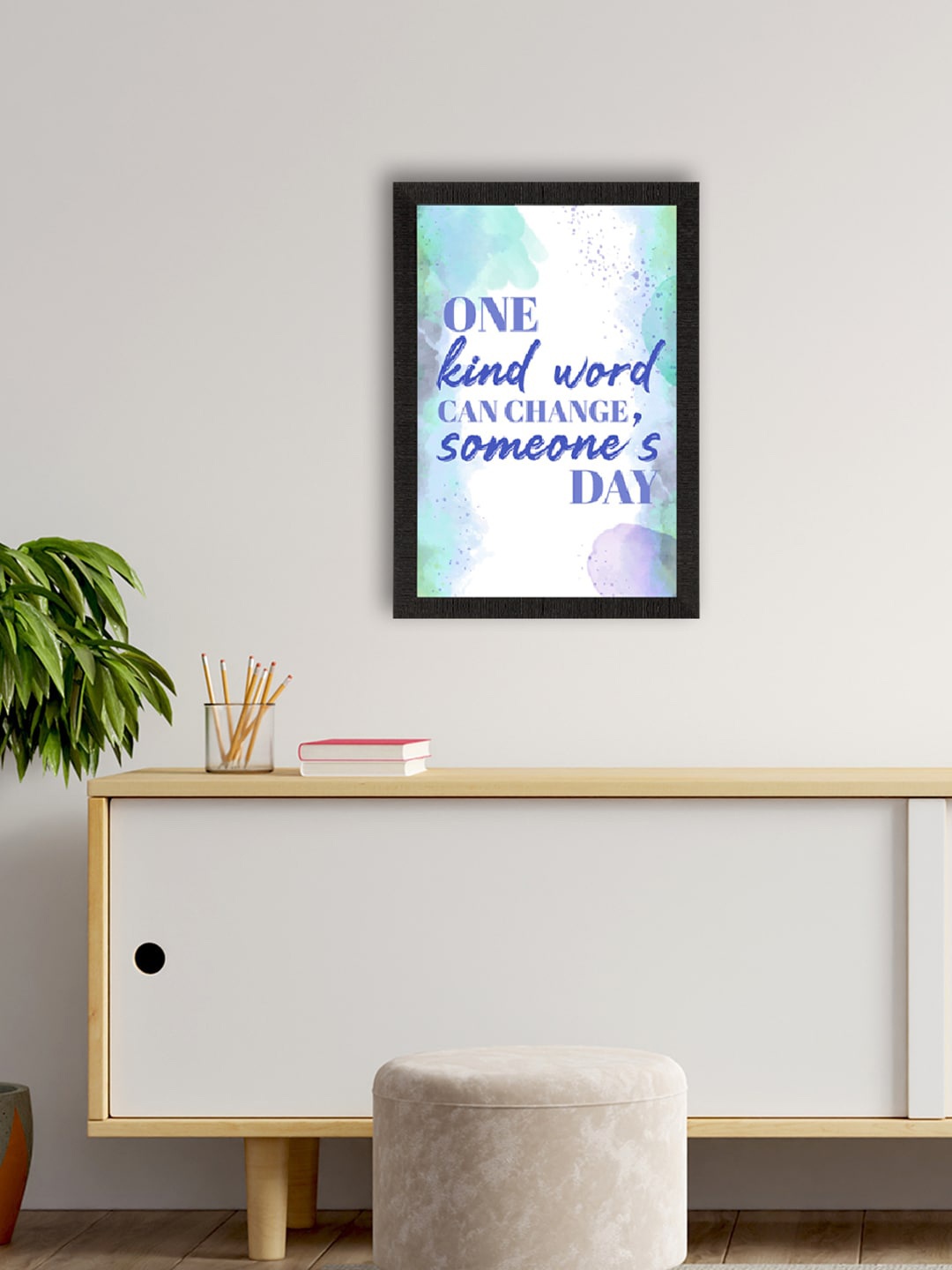 

eCraftIndia Blue & White Motivational Quotes Printed Framed Wall Art