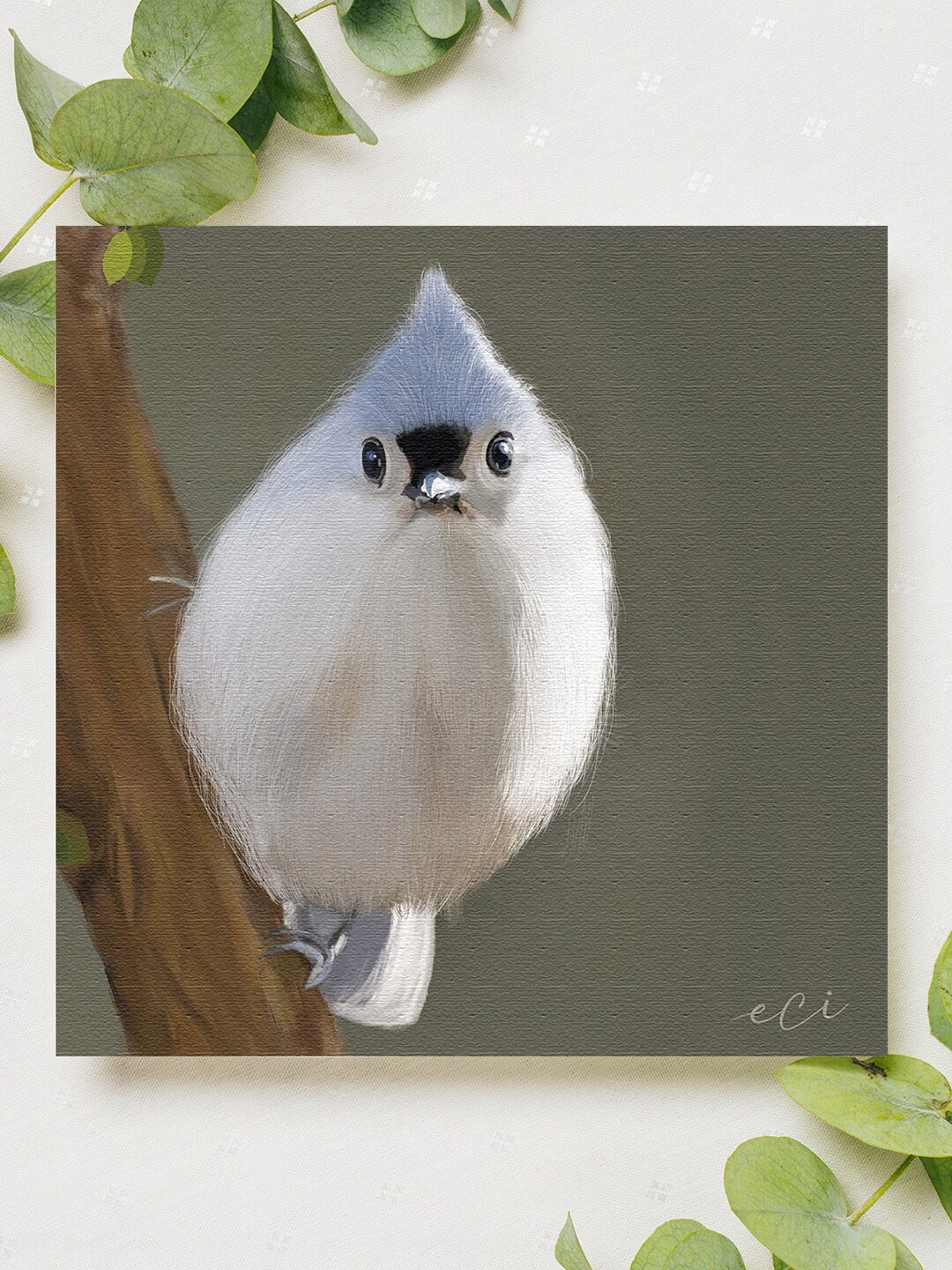 

eCraftIndia White, Brown & Grey Topical Bird Canvas Printed Wall Art