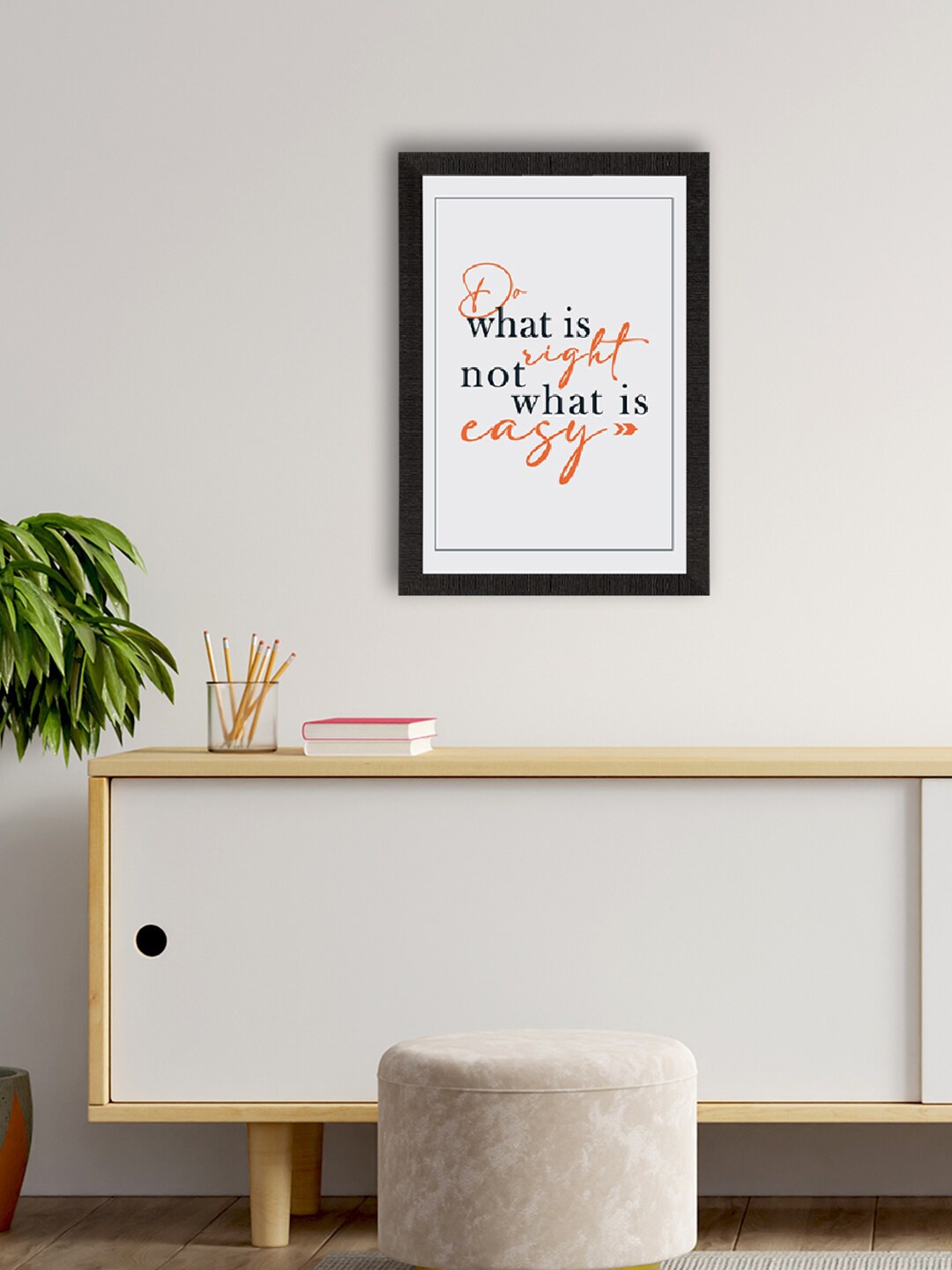 

eCraftIndia White & Black Do What Is Right Inspirational Quote Framed Wall Art