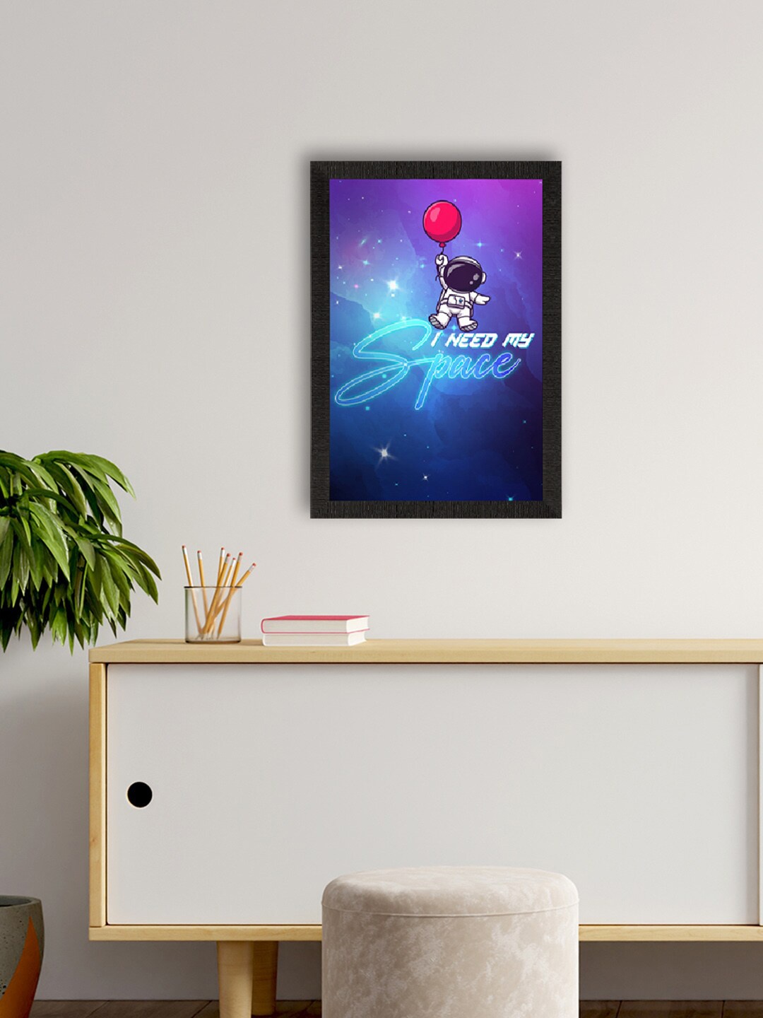 

eCraftIndia Blue Quirky Quote UV Wall Painting