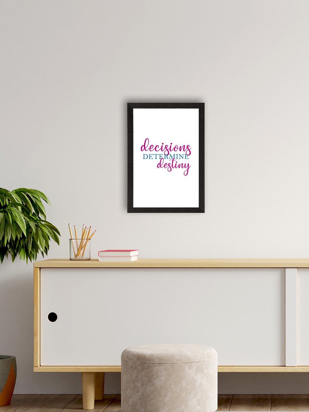 

eCraftIndia White & Pink Motivational Quote Satin Matt Texture UV Wall Art