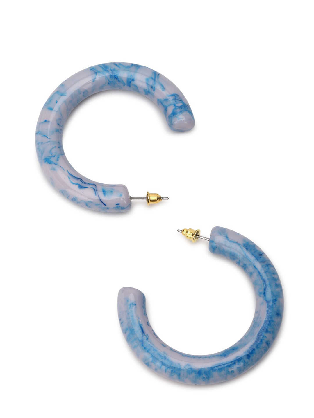 

FOREVER 21 Blue Contemporary Half Hoop Earrings