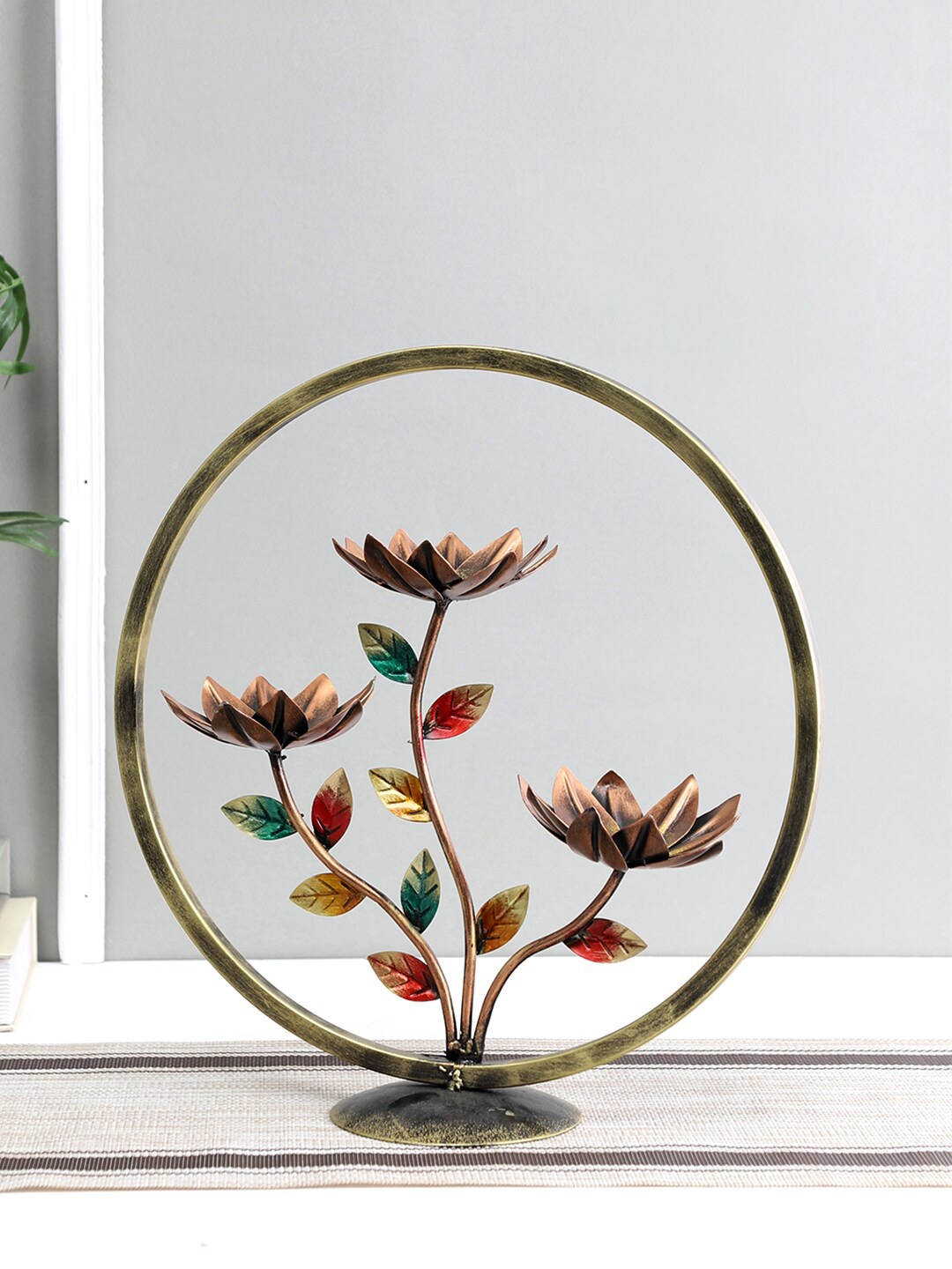 

Aapno Rajasthan Multi-Coloured Flower Patterned Tea-Light Candle Holder