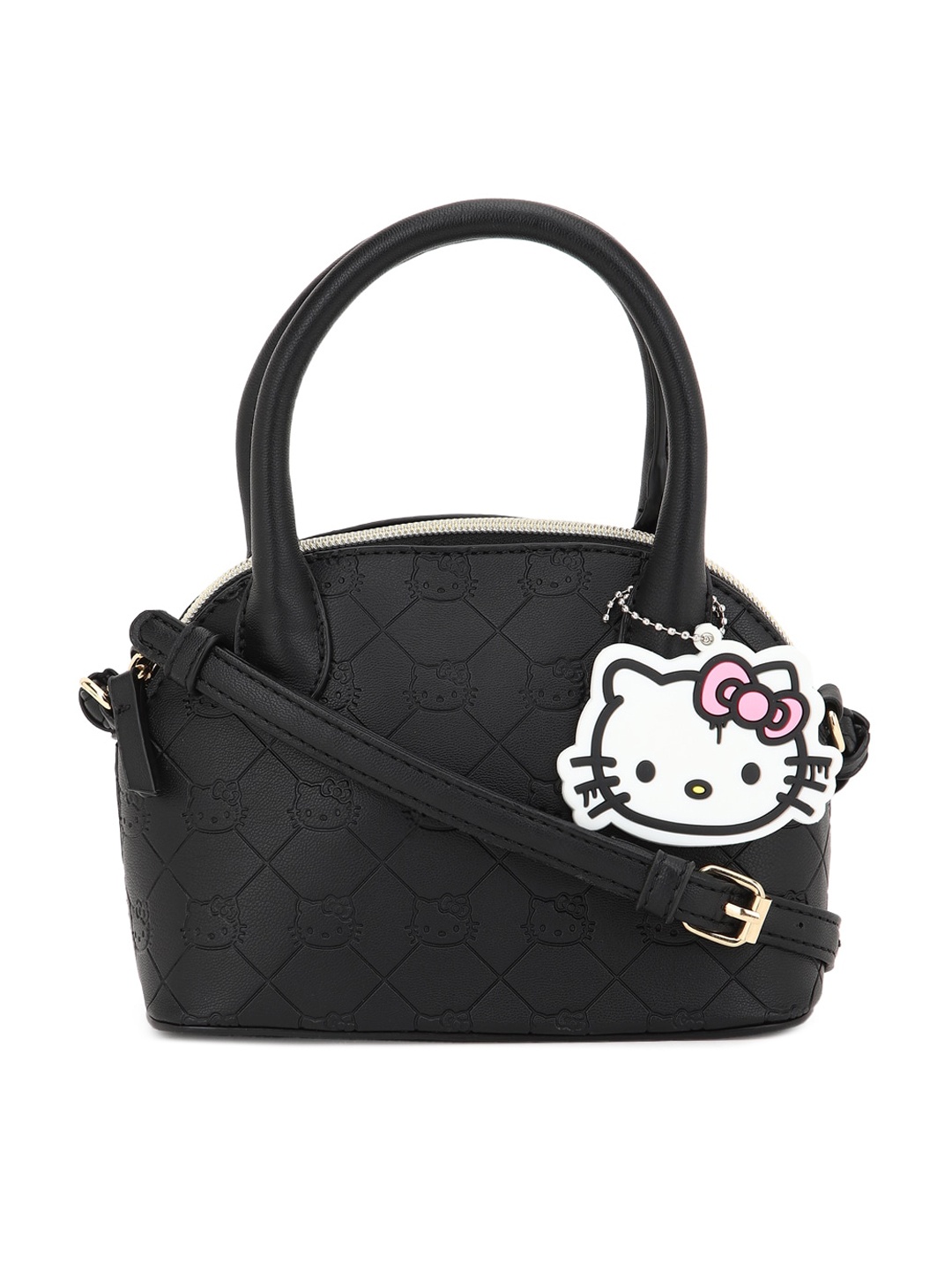 

FOREVER 21 Black Textured PU Structured Handheld Bag