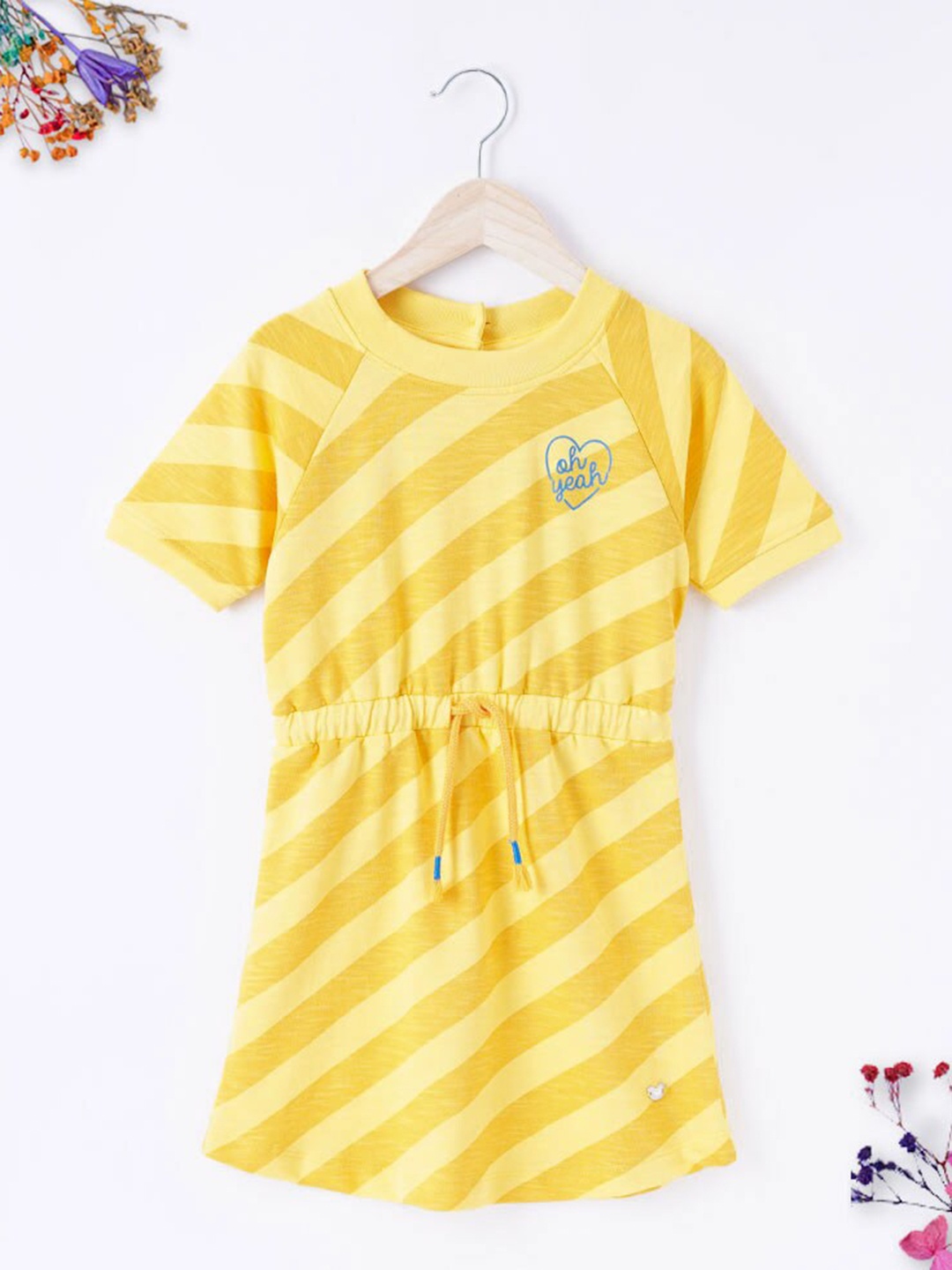 

Ed-a-Mamma Girls Yellow Striped T-shirt Dress