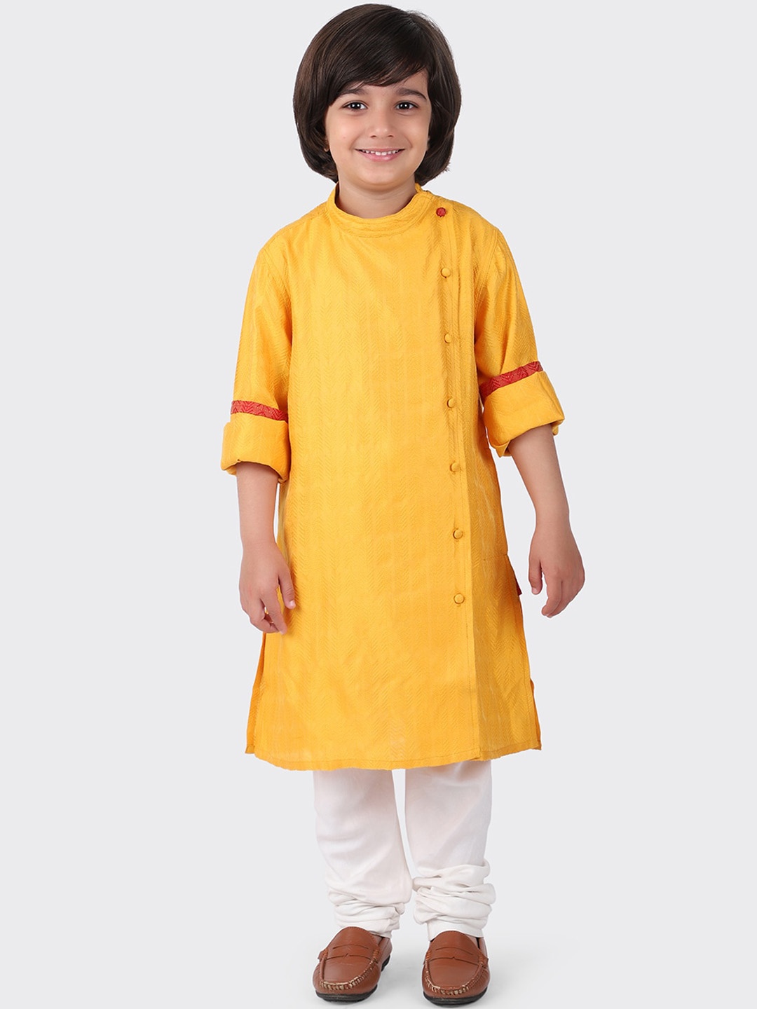 

Fabindia Boys Yellow Woven Design Kurta
