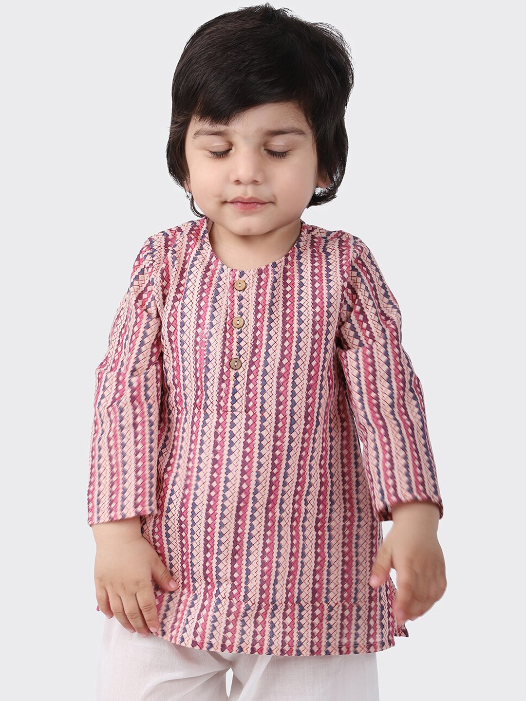 

Fabindia Pink Geometric Printed Kurta