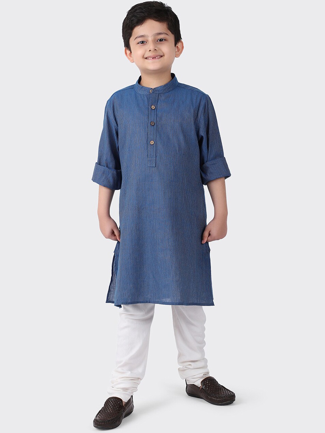 

Fabindia Boys Blue Thread Work Cotton Kurta