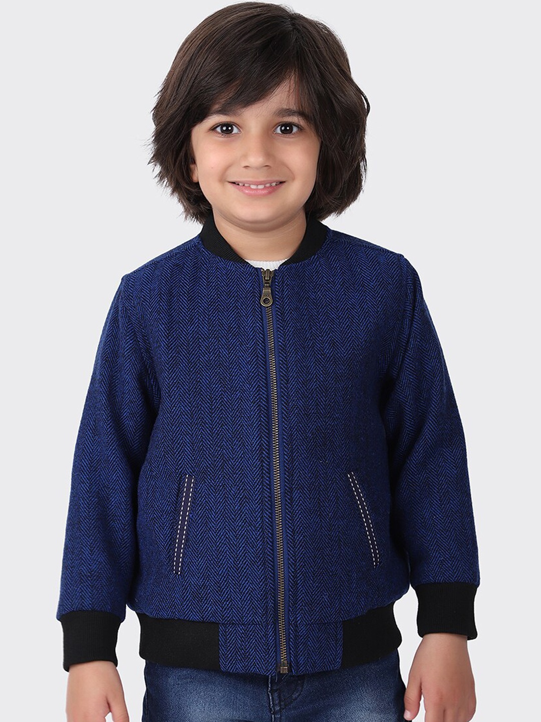 

Fabindia Boys Blue Bomber Jacket