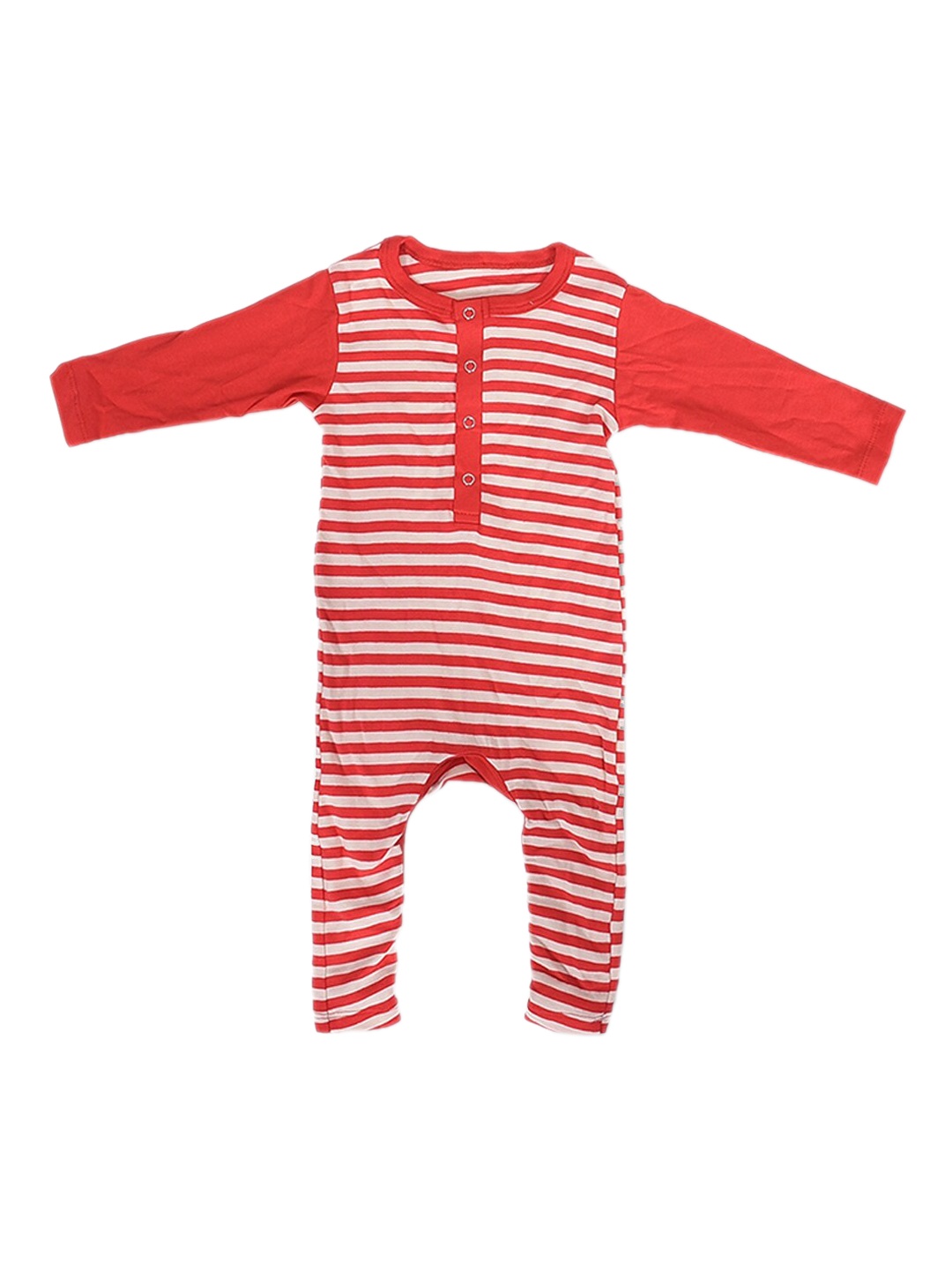 

Moms Home Unisex Kids Red and White Striped Rompers