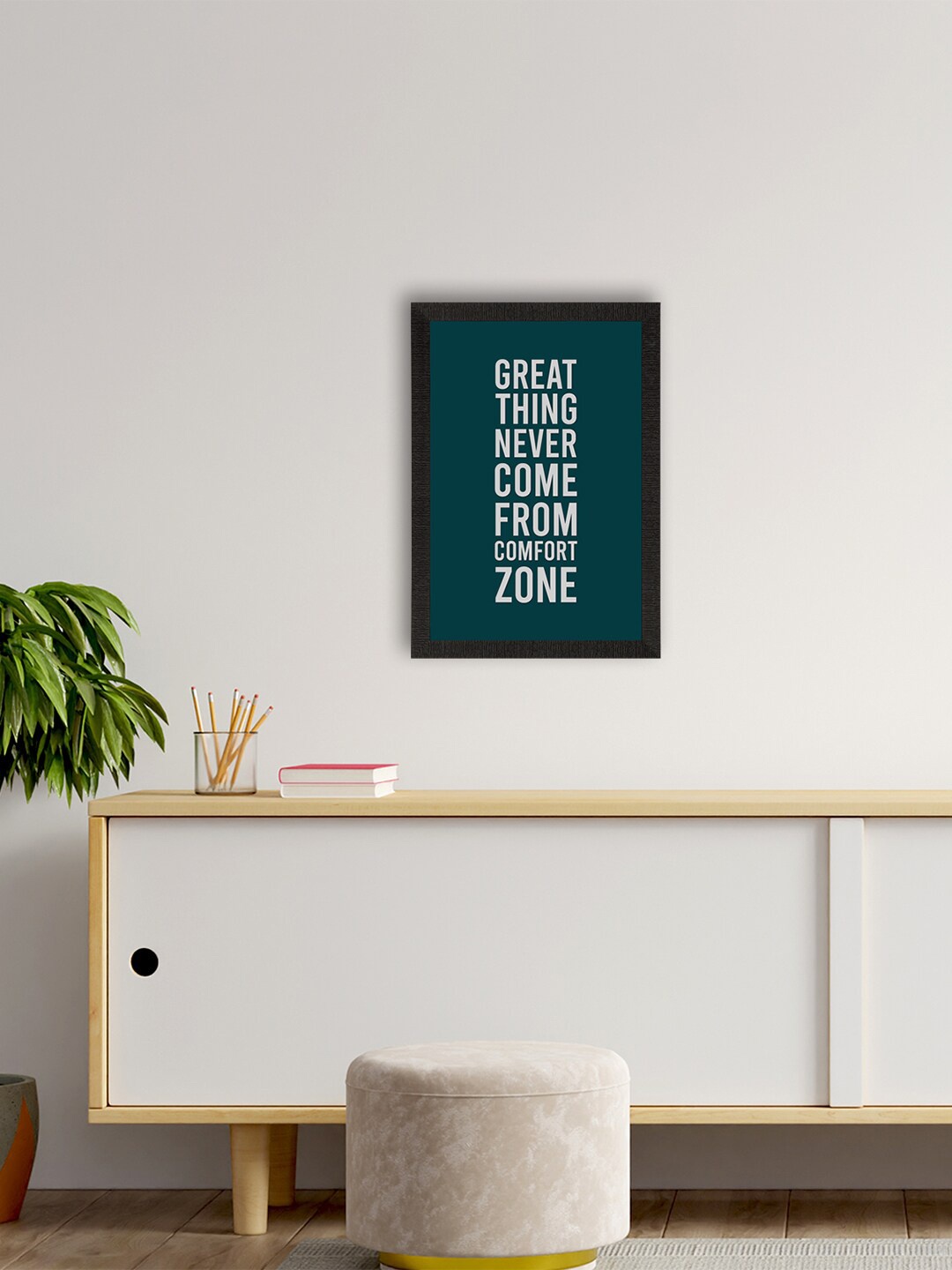 

eCraftIndia "Great thing never come from comfort zone" Quote Green UV Painting Wall Art