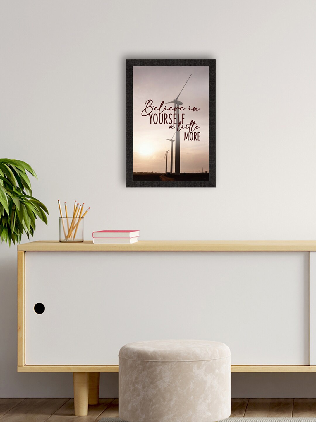 

eCraftIndia White Believe in Yourself a Little More Printed Wall Painting