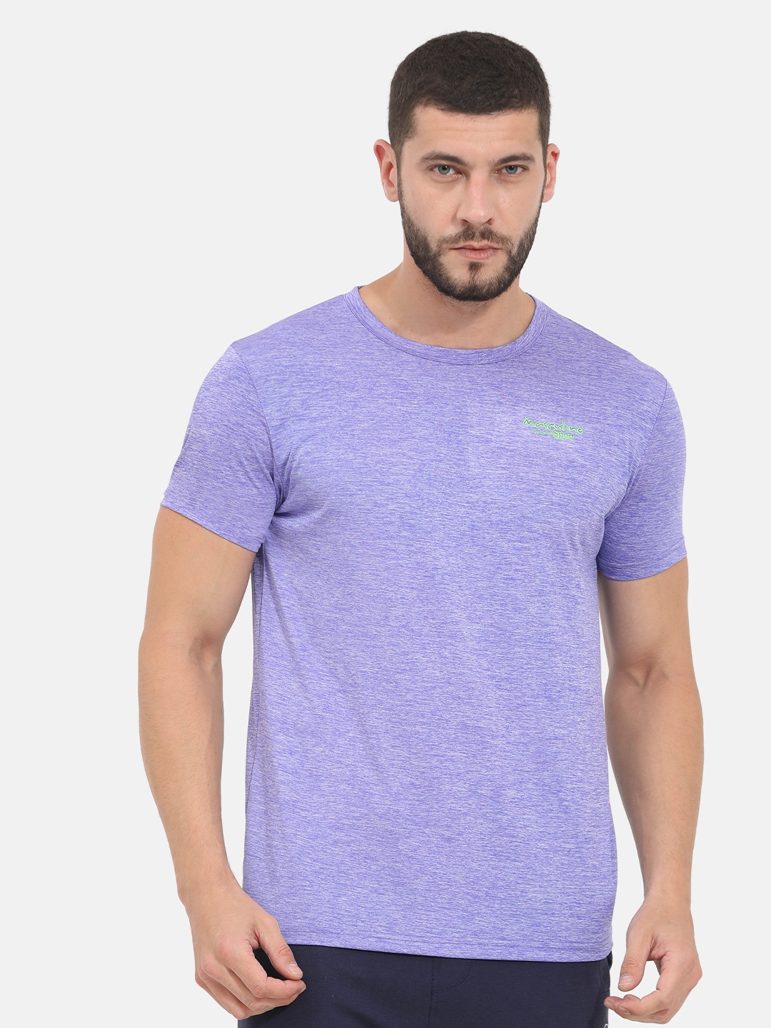 

Masculino Latino Men Purple Rapid Dry Solid Outdoor T-shirt