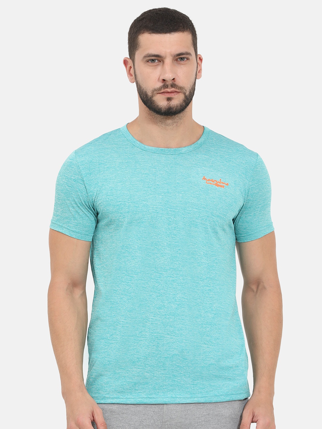 

Masculino Latino Plus Men Plus Size Sea Green Training or Gym T-shirt