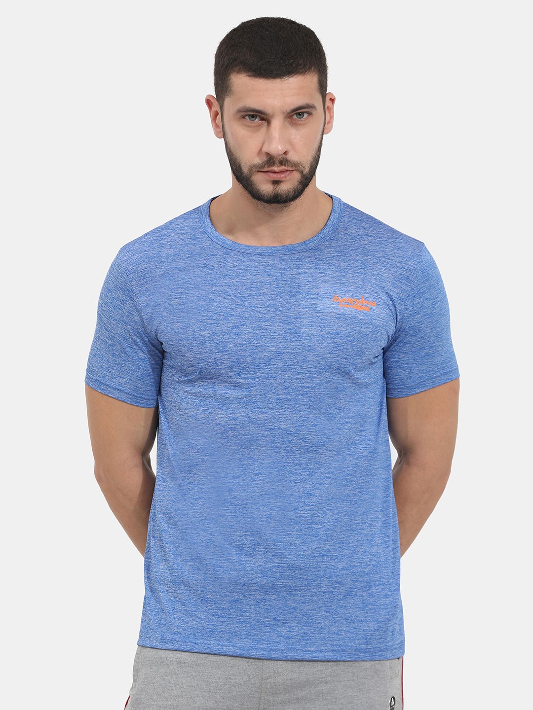 

Masculino Latino Plus Men Blue Rapid-Dry Training or Gym T-shirt