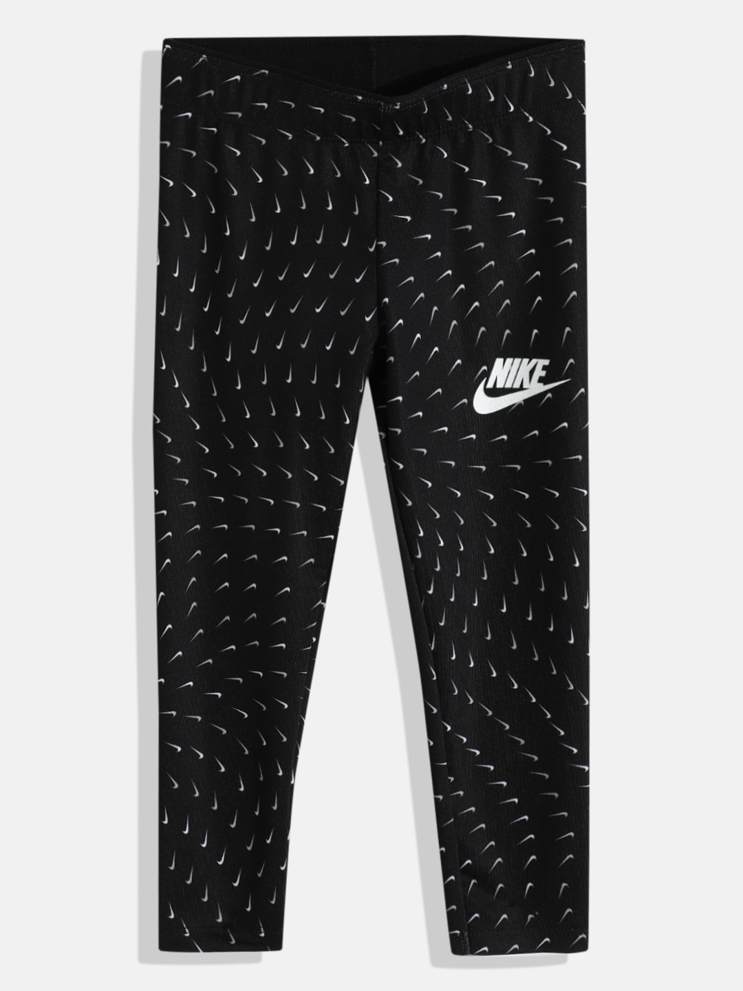 

Nike Girls Black & White Essential Brand Logo Printed Sport Leggings