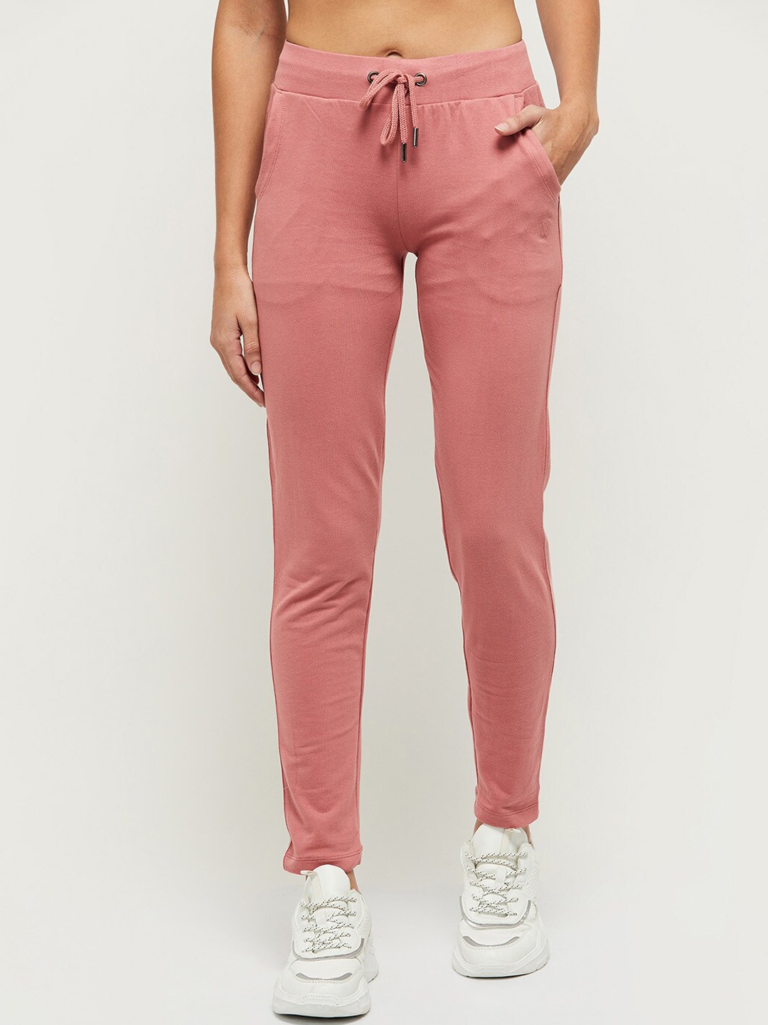 

max Women Peach-Coloured Cotton Regular-Fit Track Pants