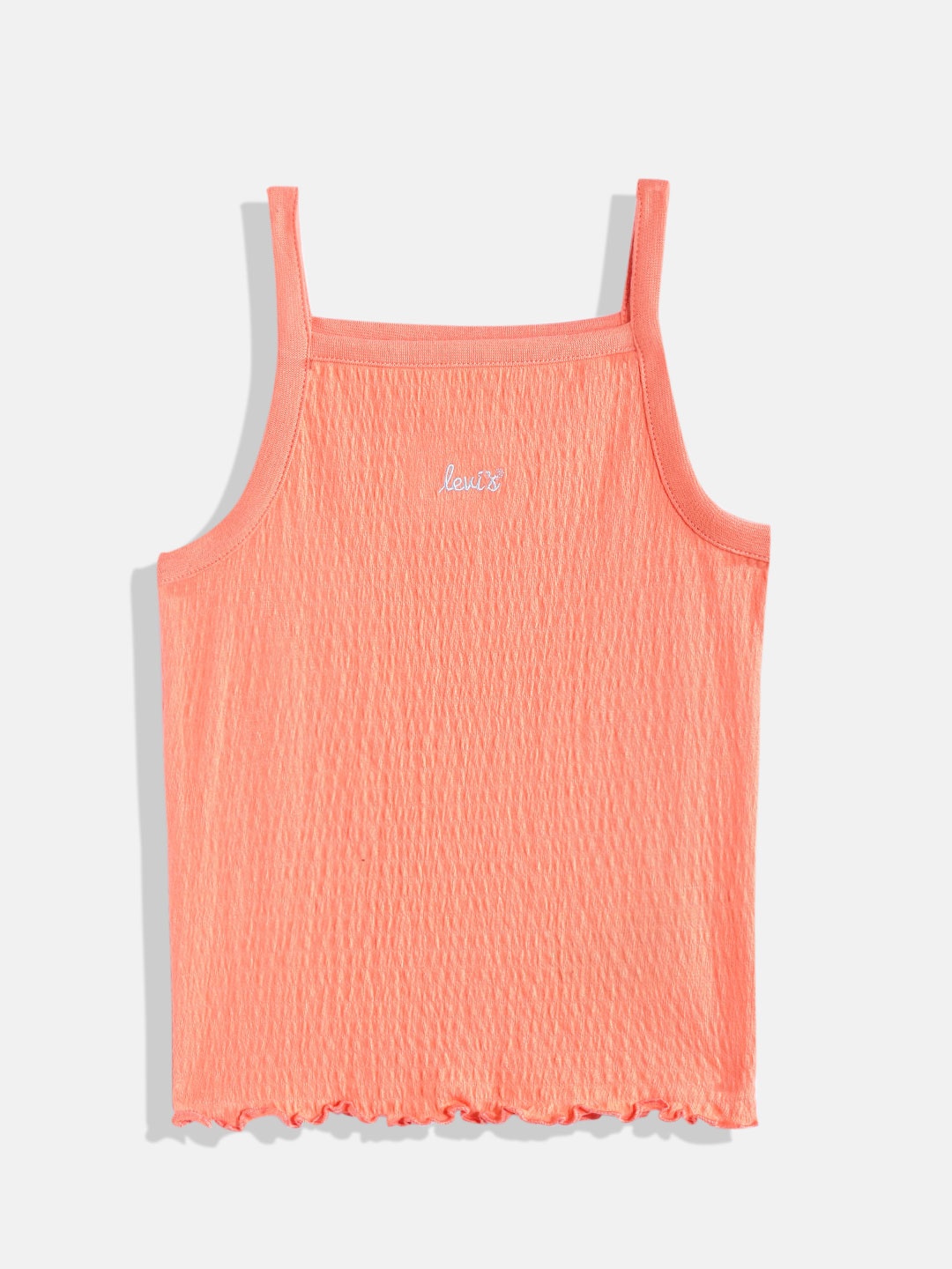 

Levis Girls Coral Orange Crinkle Effect Cami Top