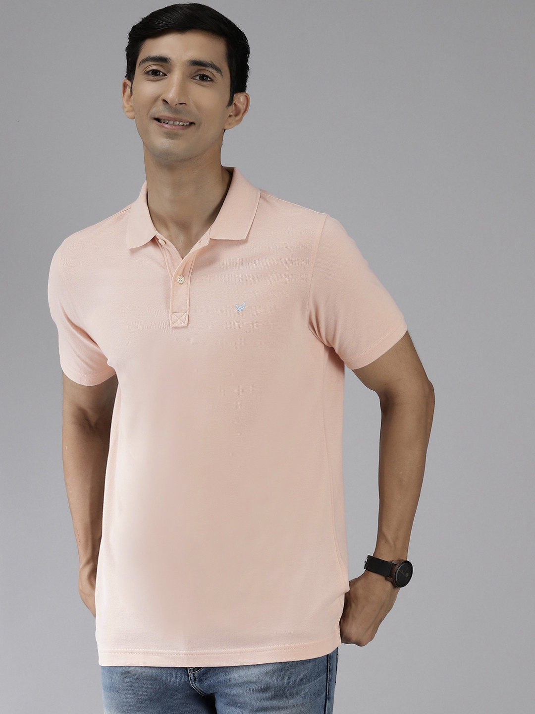 

Blackberrys Men Pink Polo Collar Pure Cotton T-shirt