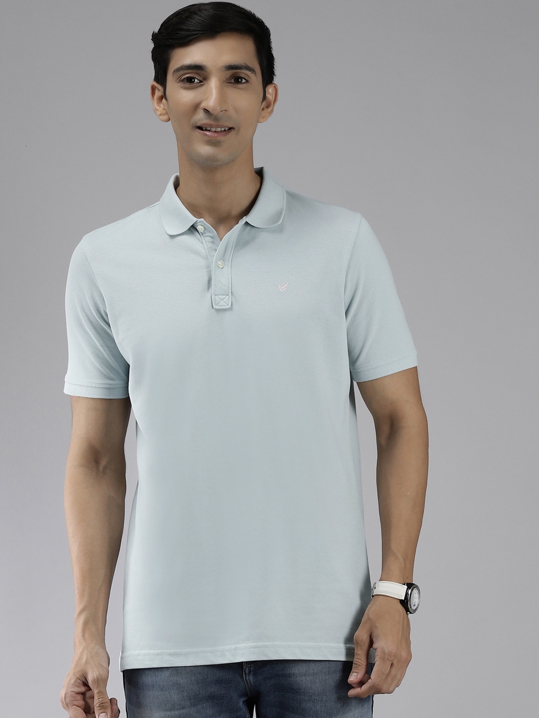 

Blackberrys Men Blue Polo Collar Pure Cotton T-shirt