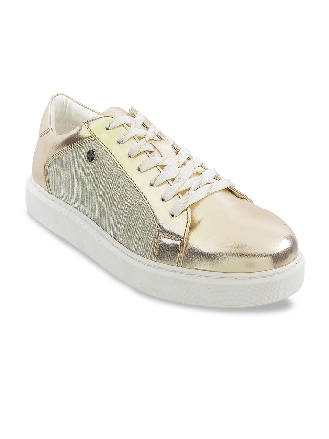 

Metro Women Gold-Toned Colourblocked Sneakers
