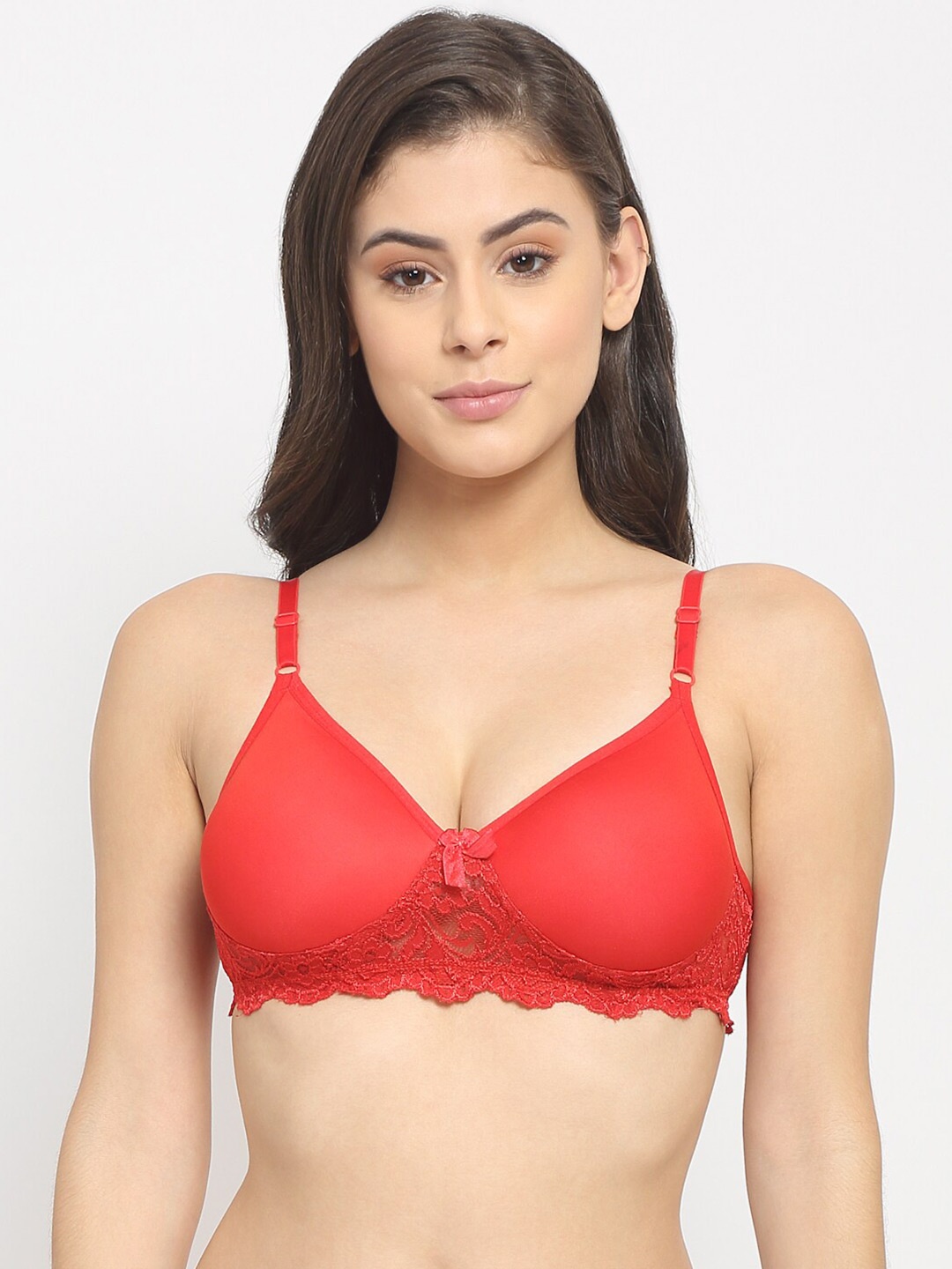 

Friskers Red Lightly Padded Bra