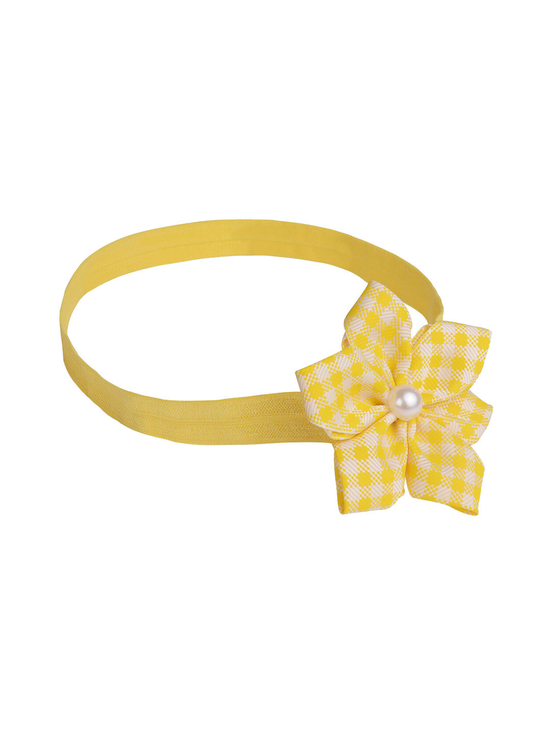 

Aye Candy Girls Yellow Checked & Beaded Hairband
