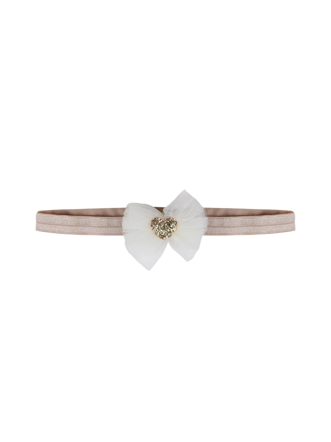 

Aye Candy Girls Gold-Toned & White Bow Headband