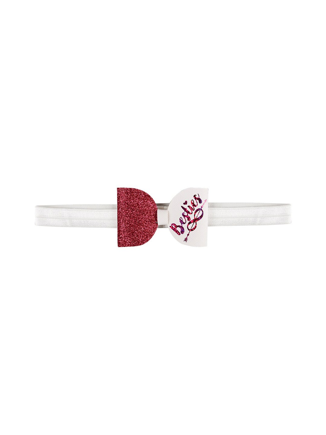 

Aye Candy Girls White & Maroon Besties Print Headband
