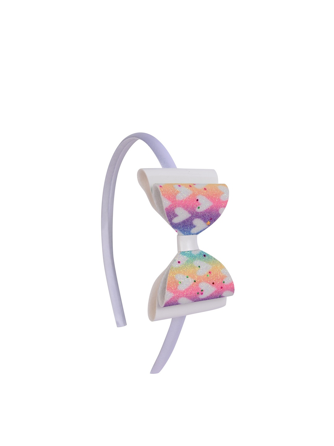 

Aye Candy Girls White & Coral Rainbow Bow Hairband