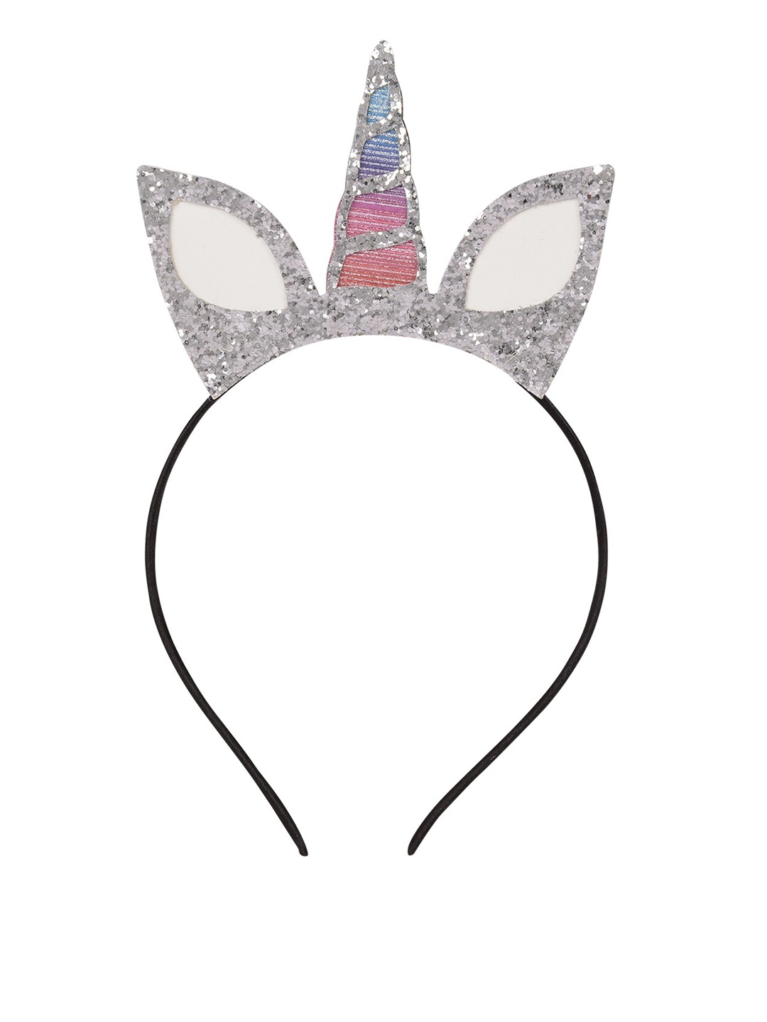 

Aye Candy Girls Silver-Toned & Black Embellished Unicorn Chill Wrap Headband