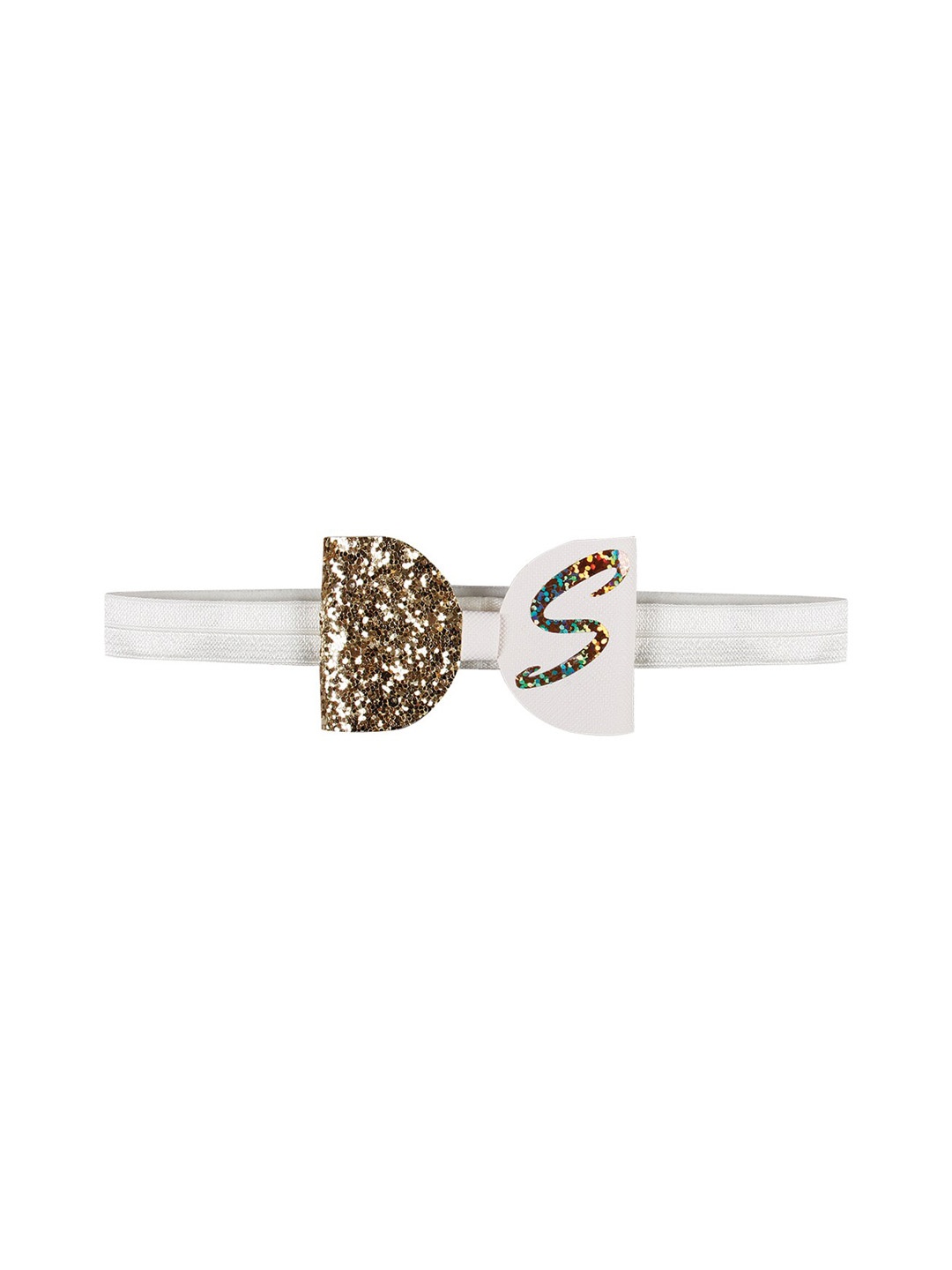 

Aye Candy Girls White & Gold S Initial Bow Embellished Chill Wrap Headband