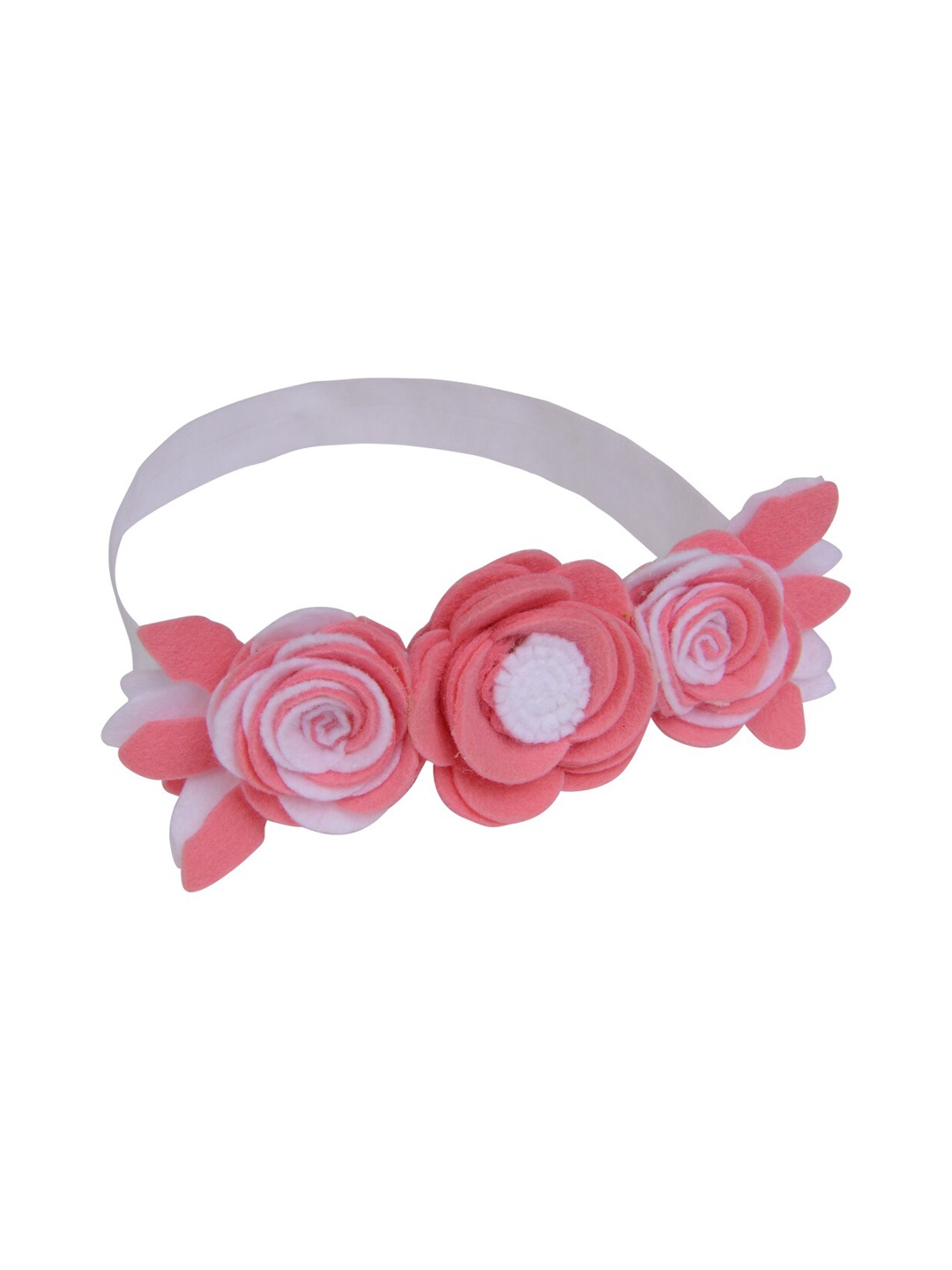 

Aye Candy Girls Pink & White Self Design Rose Flower Tiara Headband