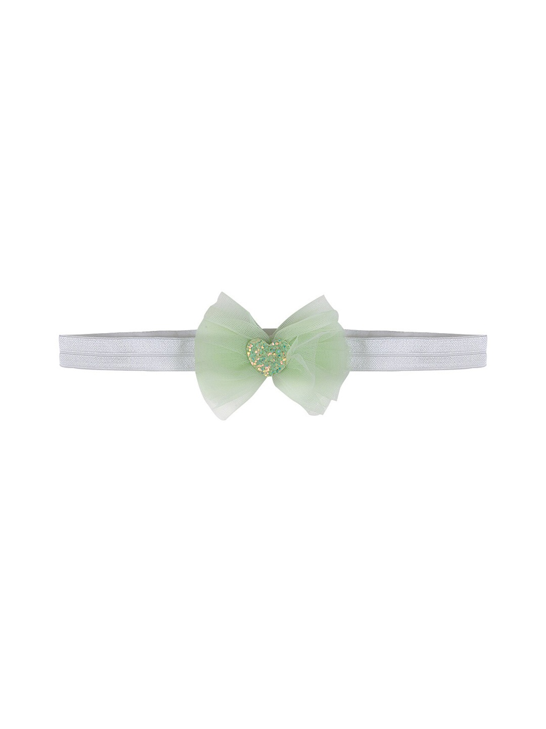 

Aye Candy Girls Green & White Embellished Bow Headband