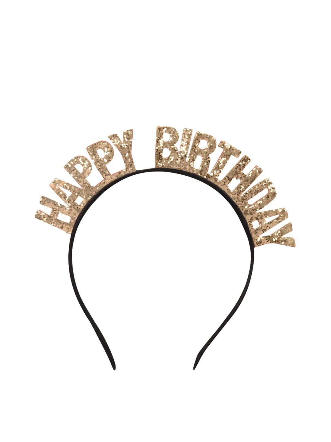 

Aye Candy Girls Gold-Toned & Black Embellished Happy Birthday Hairband