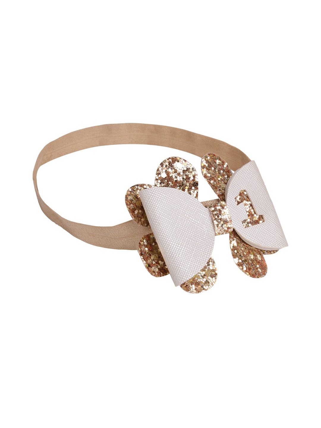 

Aye Candy Girls Gold-Toned & White Embellished Chill Wrap Headband