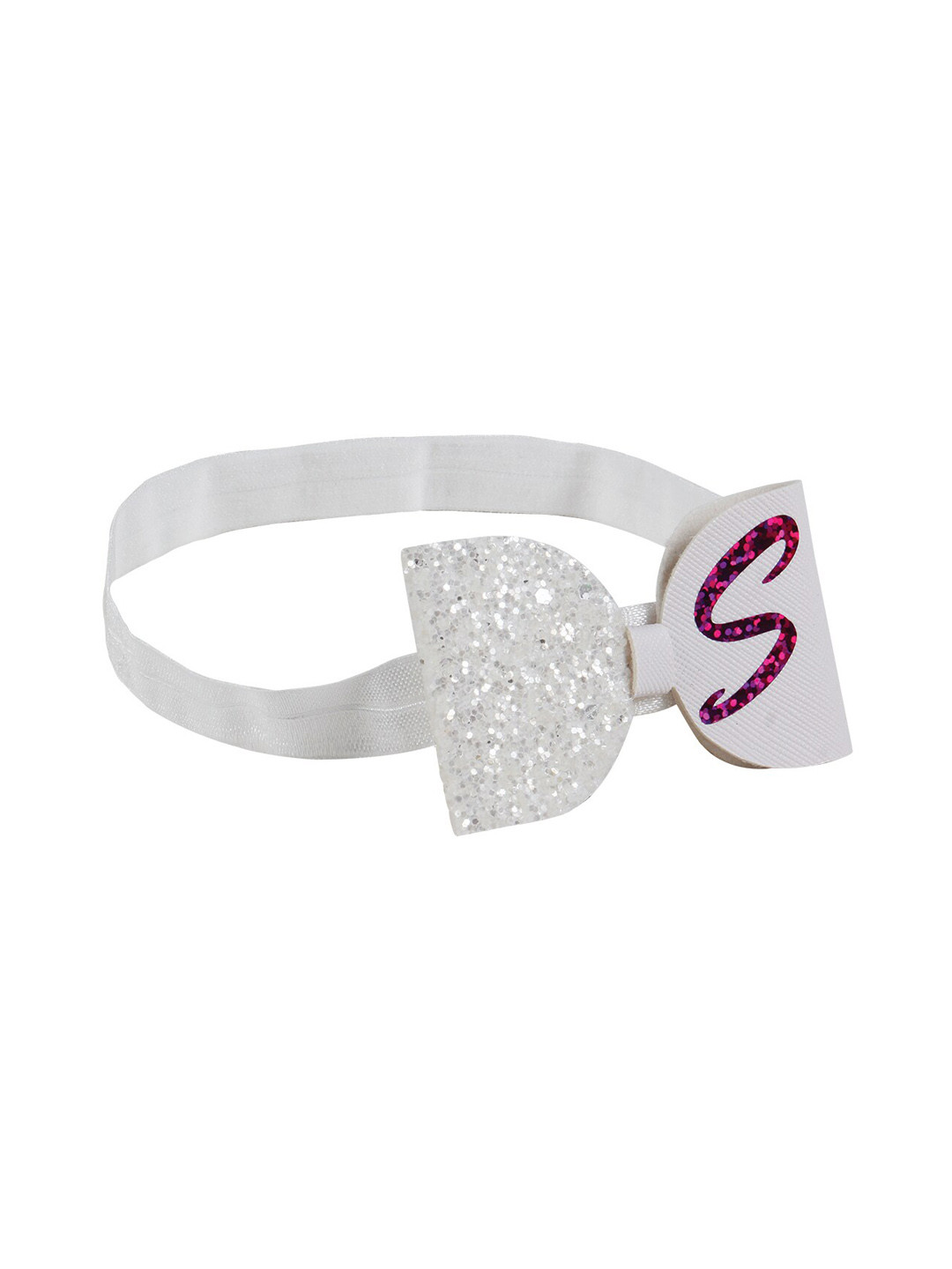 

Aye Candy Girls White Embellished S Initial Bow Headband