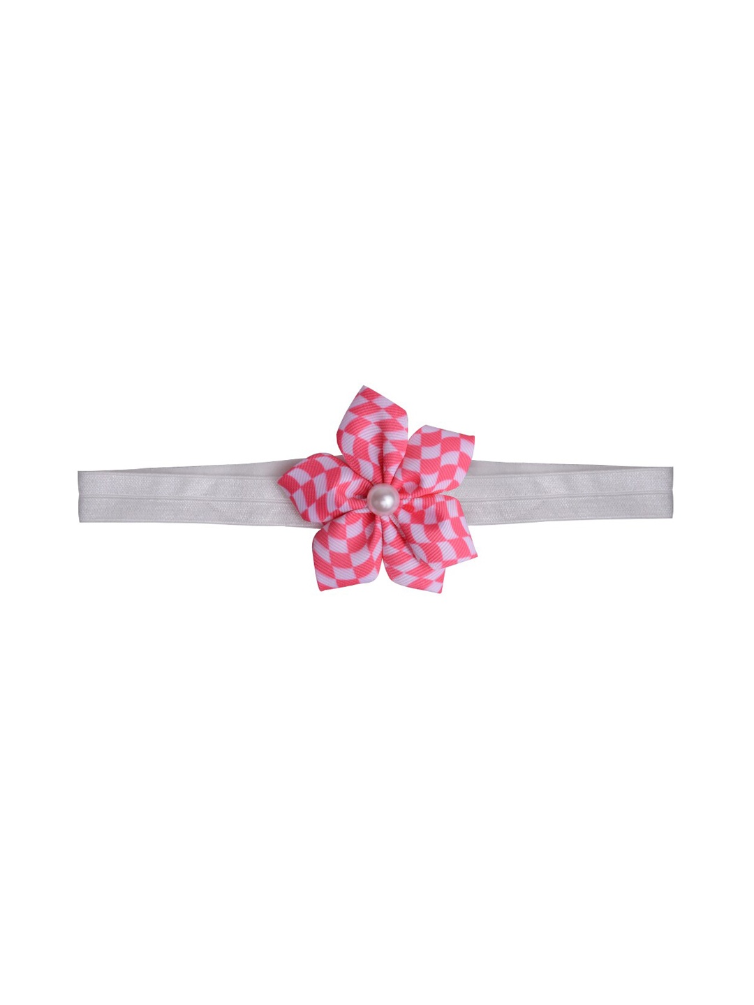 

Aye Candy Girls Pink & White Checked Flower Hairband